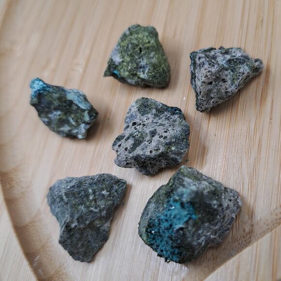 45G Natural Green Chrysocolla and Epidote Crystal Mineral Specimen Lot - Picture 2 of 4